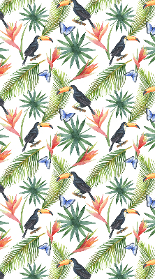 Store enrouleur Toucans sur des fleurs