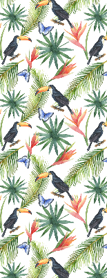 Store enrouleur Toucans sur des fleurs