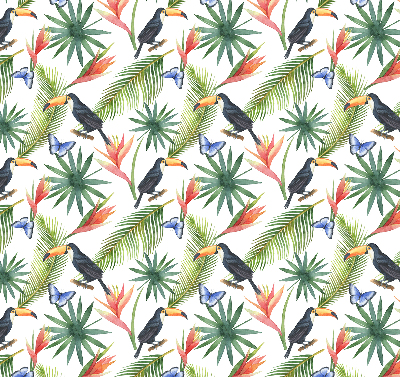 Store enrouleur Toucans sur des fleurs