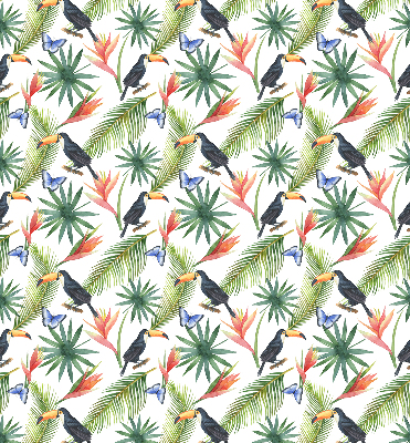 Store enrouleur Toucans sur des fleurs