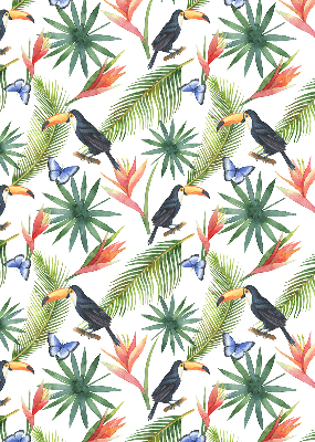 Store enrouleur Toucans sur des fleurs