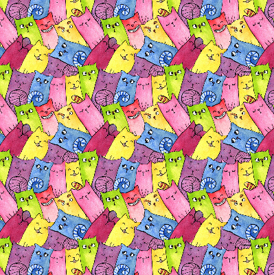 Store intérieur Chats colorés