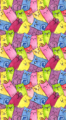 Store intérieur Chats colorés