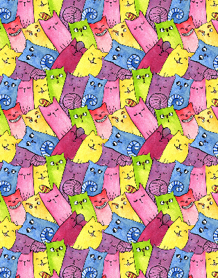 Store intérieur Chats colorés