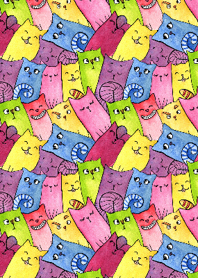 Store intérieur Chats colorés