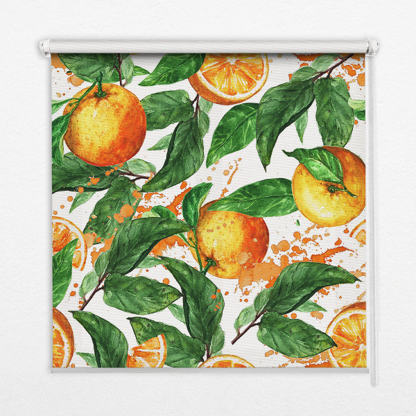 Store enrouleur Oranges et feuilles