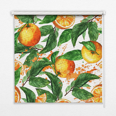 Store enrouleur Oranges et feuilles