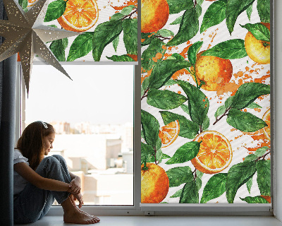 Store enrouleur Oranges et feuilles