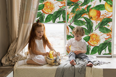 Store enrouleur Oranges et feuilles