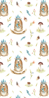 Store enrouleur Ours en peluche et plantes