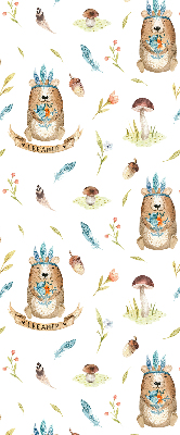 Store enrouleur Ours en peluche et plantes