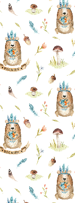 Store enrouleur Ours en peluche et plantes