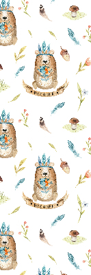 Store enrouleur Ours en peluche et plantes