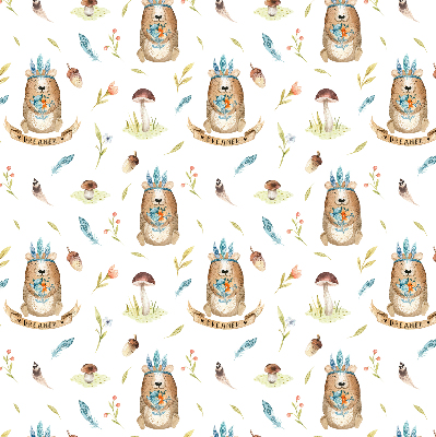 Store enrouleur Ours en peluche et plantes