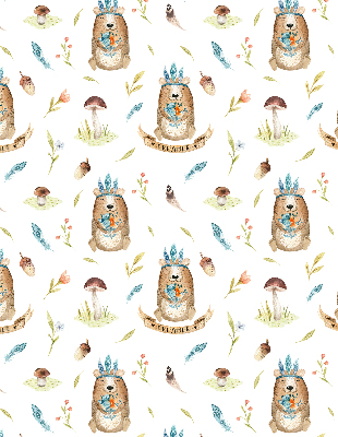 Store enrouleur Ours en peluche et plantes