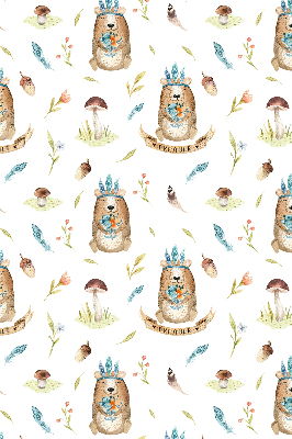 Store enrouleur Ours en peluche et plantes