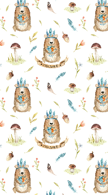 Store enrouleur Ours en peluche et plantes