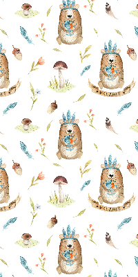 Store enrouleur Ours en peluche et plantes