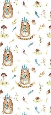 Store enrouleur Ours en peluche et plantes