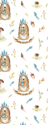 Store enrouleur Ours en peluche et plantes