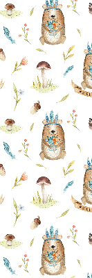 Store enrouleur Ours en peluche et plantes