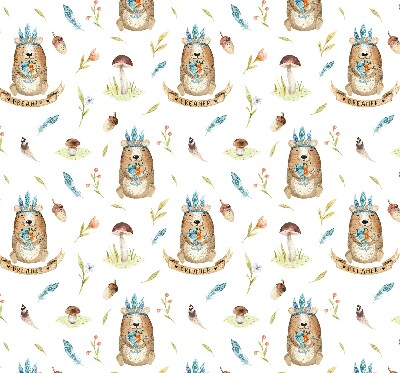 Store enrouleur Ours en peluche et plantes