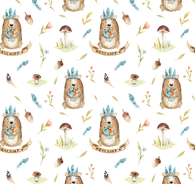 Store enrouleur Ours en peluche et plantes