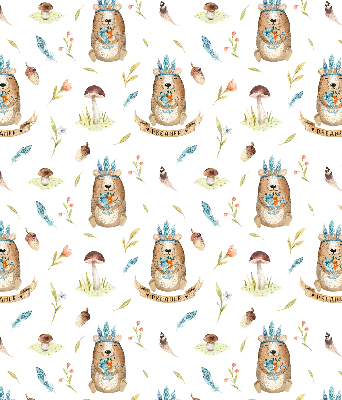 Store enrouleur Ours en peluche et plantes