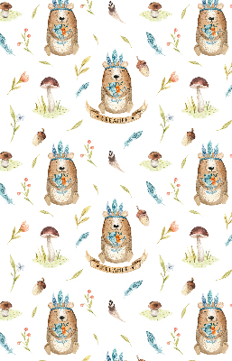 Store enrouleur Ours en peluche et plantes