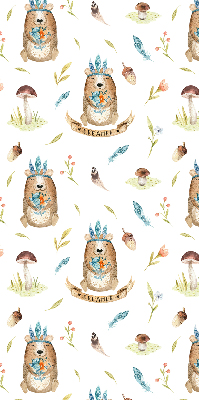 Store enrouleur Ours en peluche et plantes