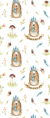 Store enrouleur Ours en peluche et plantes