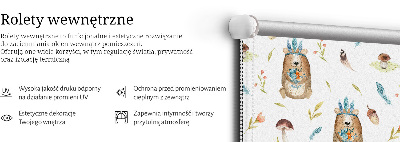 Store enrouleur Ours en peluche et plantes