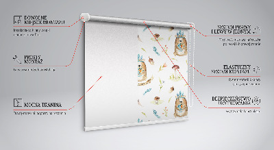 Store enrouleur Ours en peluche et plantes