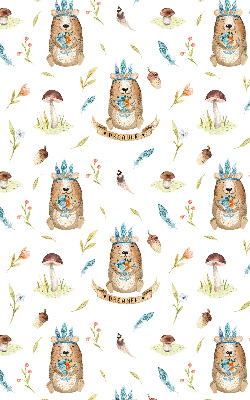 Store enrouleur Ours en peluche et plantes