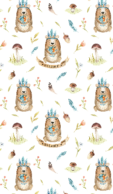 Store enrouleur Ours en peluche et plantes