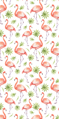 Store intérieur Flamant rose et feuilles