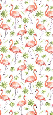 Store intérieur Flamant rose et feuilles