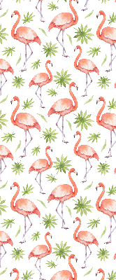 Store intérieur Flamant rose et feuilles