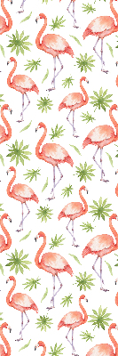 Store intérieur Flamant rose et feuilles