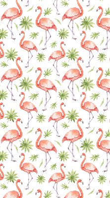 Store intérieur Flamant rose et feuilles