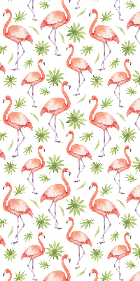 Store intérieur Flamant rose et feuilles