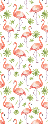 Store intérieur Flamant rose et feuilles