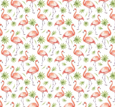 Store intérieur Flamant rose et feuilles