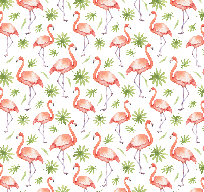 Store intérieur Flamant rose et feuilles