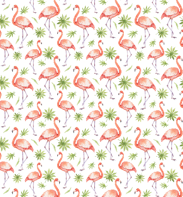 Store intérieur Flamant rose et feuilles