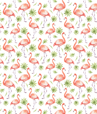 Store intérieur Flamant rose et feuilles