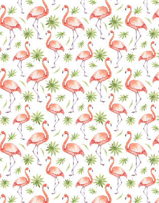 Store intérieur Flamant rose et feuilles
