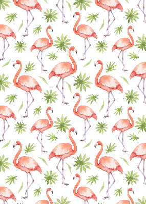 Store intérieur Flamant rose et feuilles