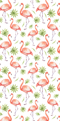 Store intérieur Flamant rose et feuilles