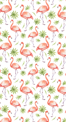 Store intérieur Flamant rose et feuilles
